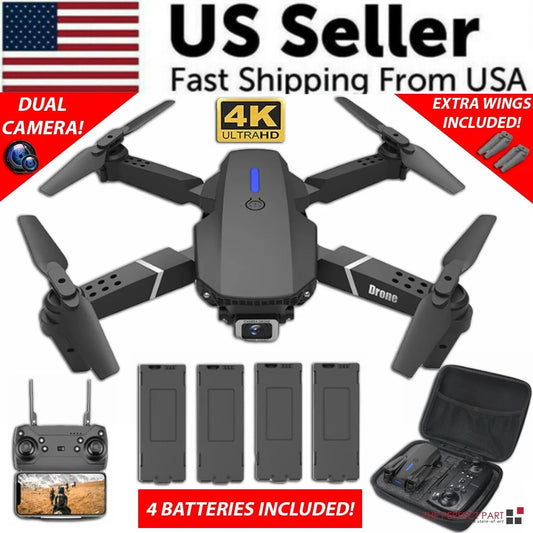 2023 New RC Drone with 4K HD Dual Camera Wifi FPV Foldable Quadcopter +4 Battery