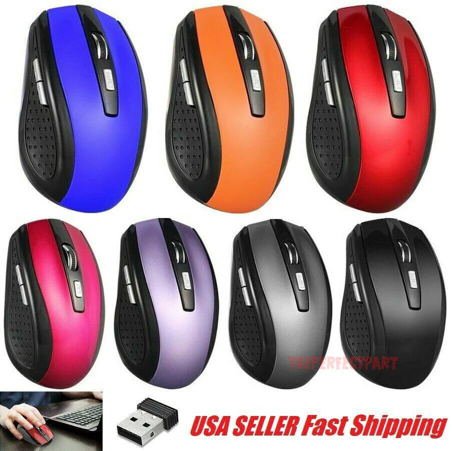 2.4Ghz Wireless Optical Mouse Mice & USB Receiver for PC Laptop Computer DPI USA